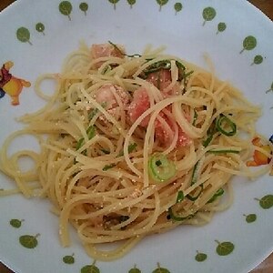 ザル無しOK❤・・❤+水菜の明太子パスタ♪